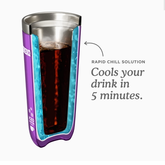 Zoku Kitchen Zoku Instant Iced Coffee Maker Travel Mug Cup Straw